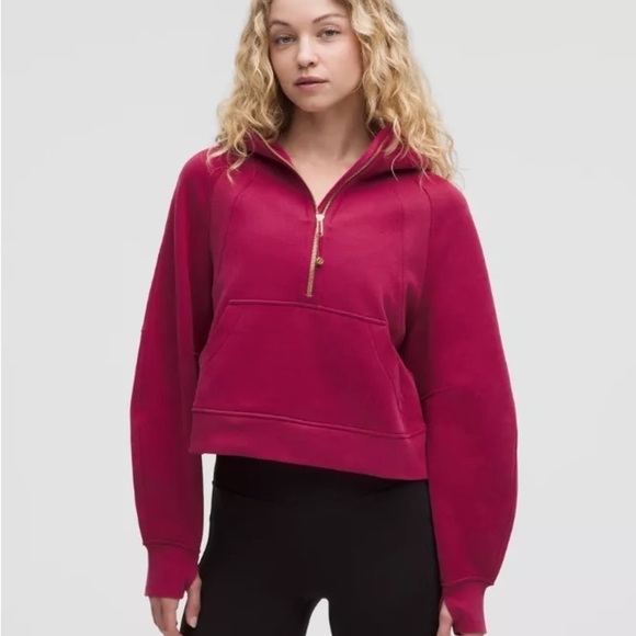 lululemon athletica Tops - Lululemon Cranberry Scuba Half Zip Size XS/S